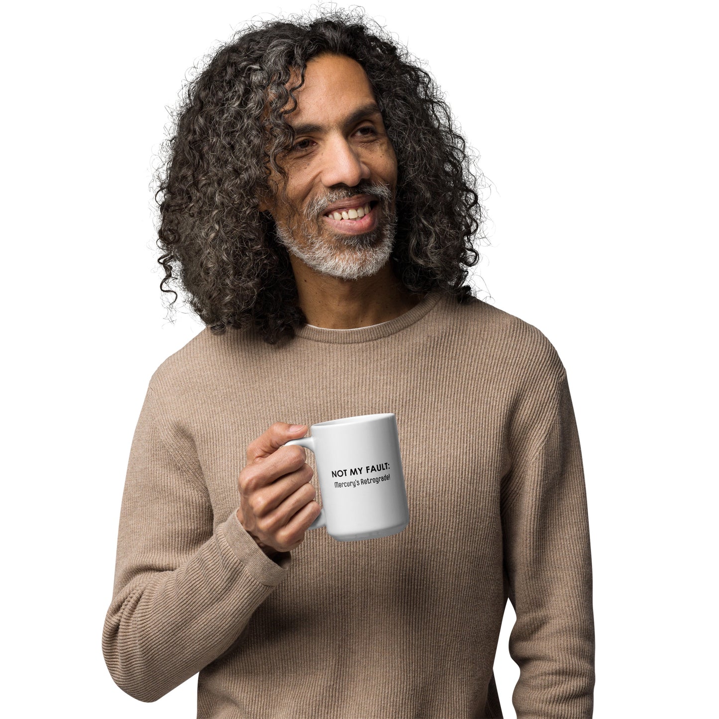 Not My Fault: Mercury's Retrograde - White glossy mug
