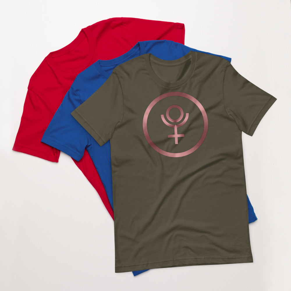 Metallic Zodiac Circle - Crimson Pluto - Short-sleeve unisex t-shirt