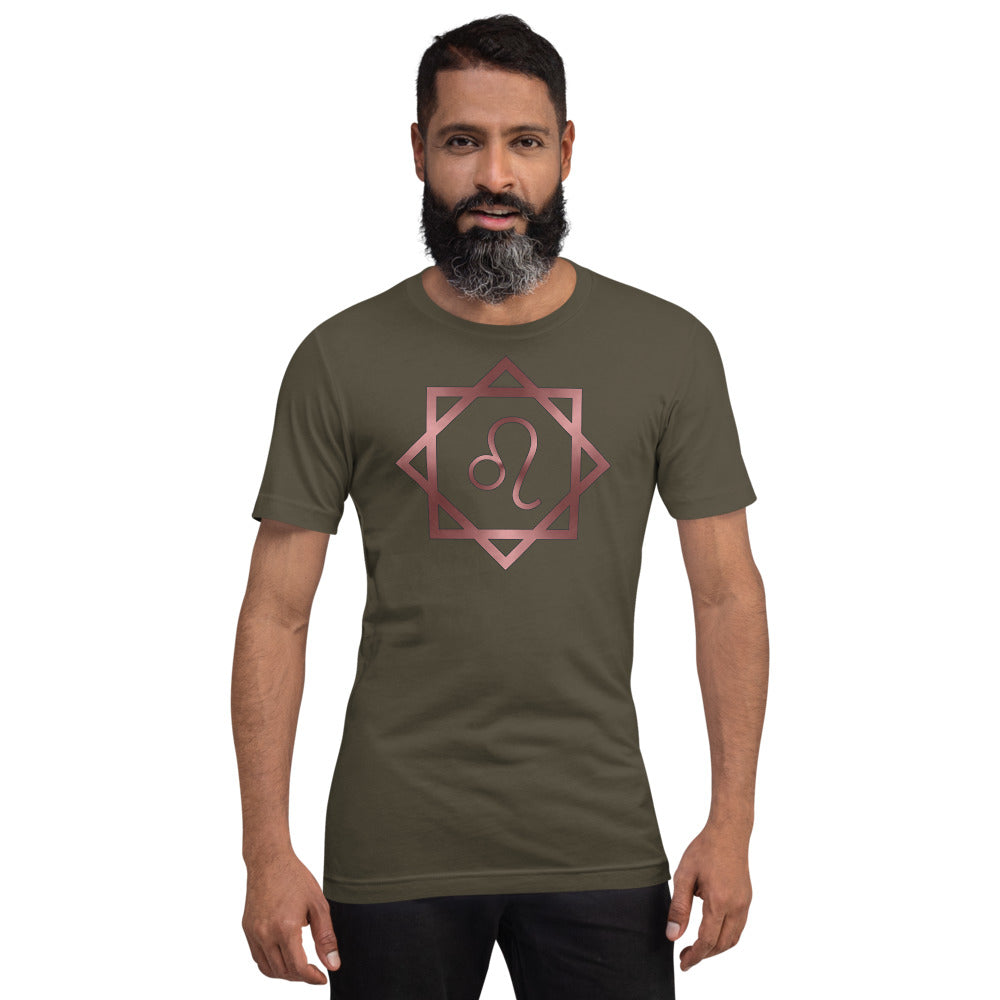 Metallic Zodiac Double-Box - Crimson Leo - Short-sleeve unisex t-shirt