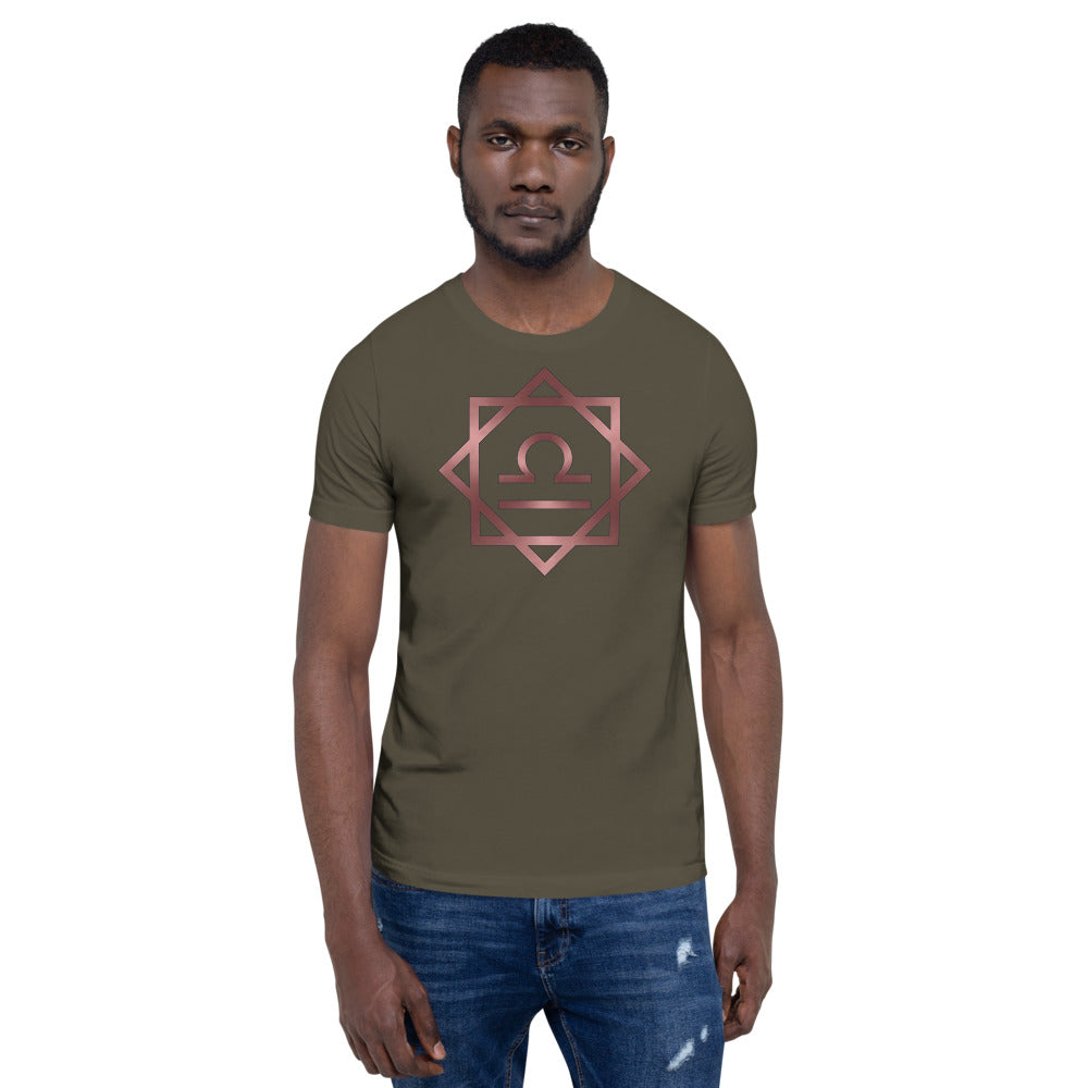 Metallic Zodiac Double-Box - Crimson Libra - Short-sleeve unisex t-shirt