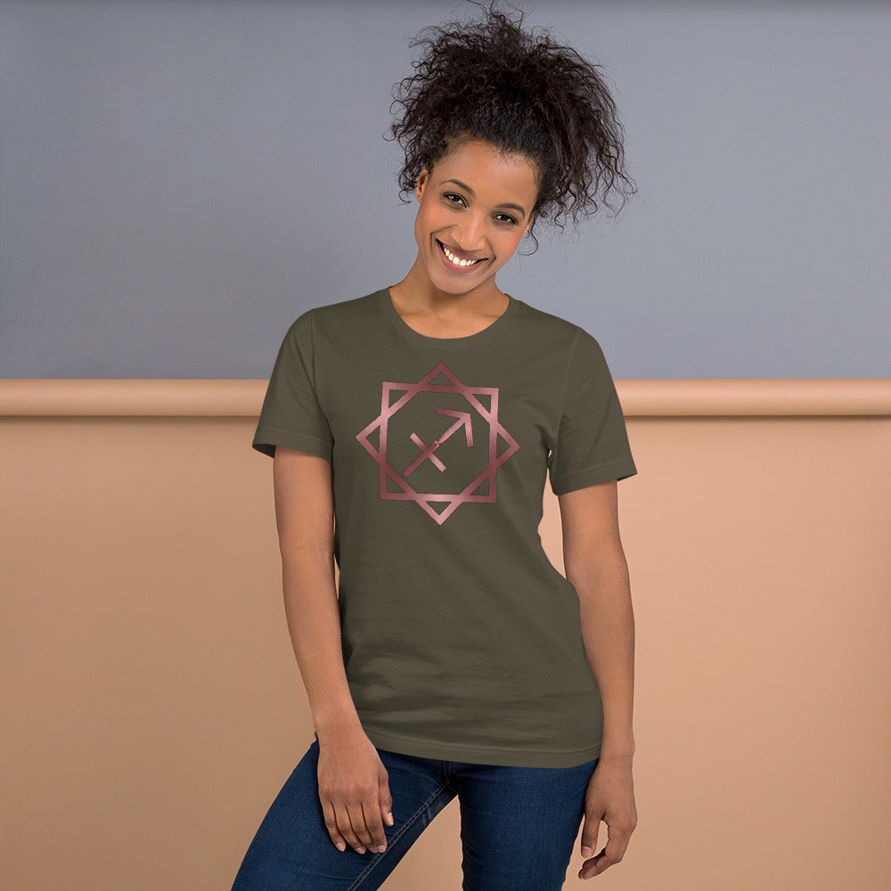 Metallic Zodiac Double-Box - Crimson Sagittarius - Short-sleeve unisex t-shirt