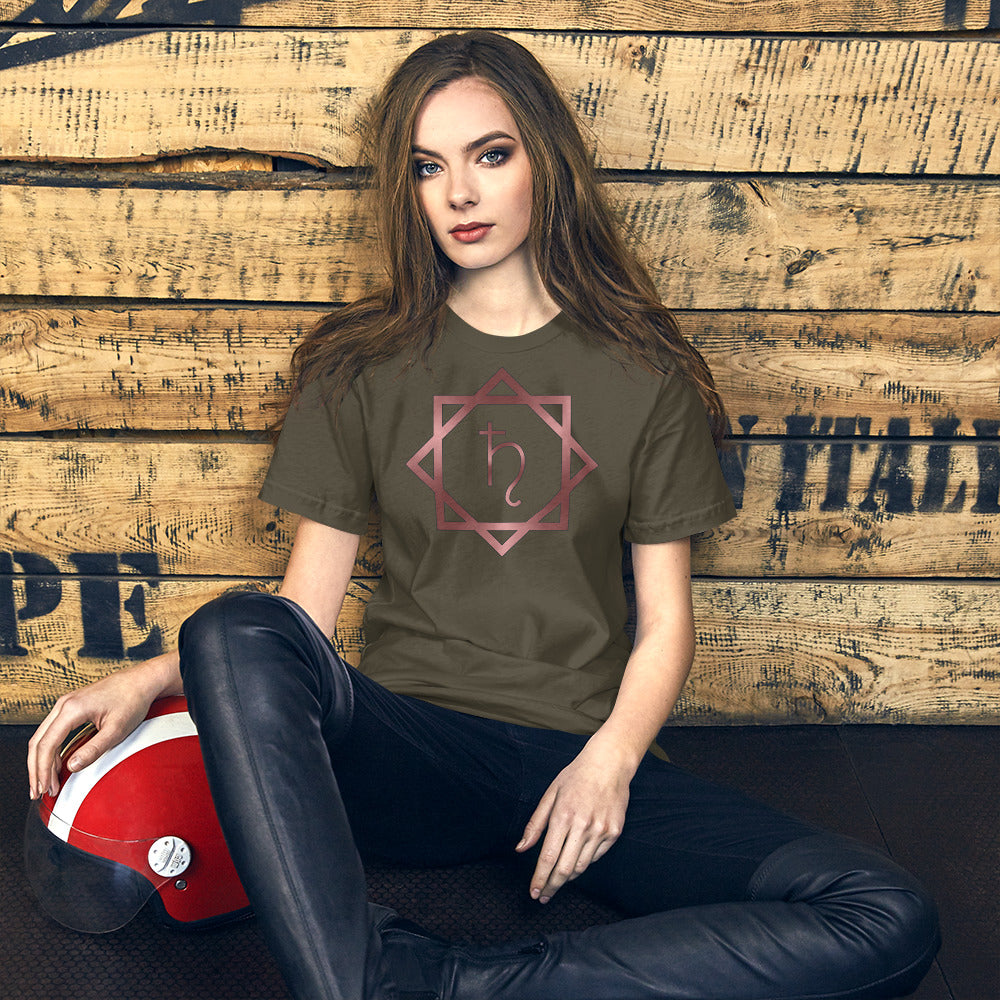 Metallic Zodiac Double-Box - Crimson Saturn - Short-sleeve unisex t-shirt