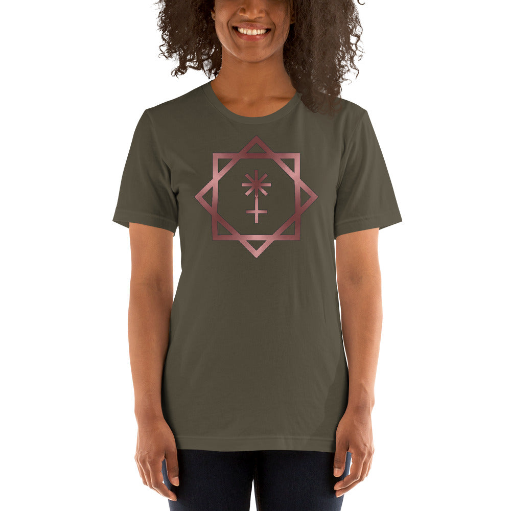 Metallic Zodiac Double-Box - Crimson Juno - Short-sleeve unisex t-shirt