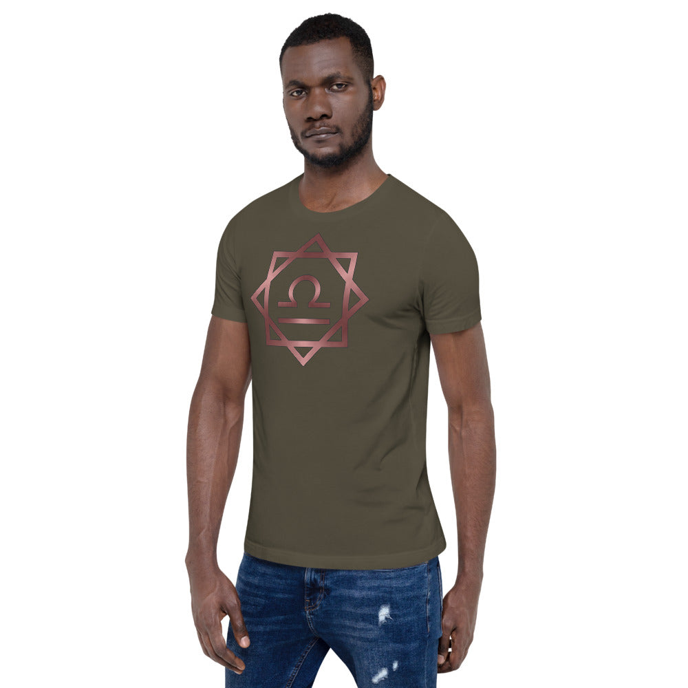 Metallic Zodiac Double-Box - Crimson Libra - Short-sleeve unisex t-shirt