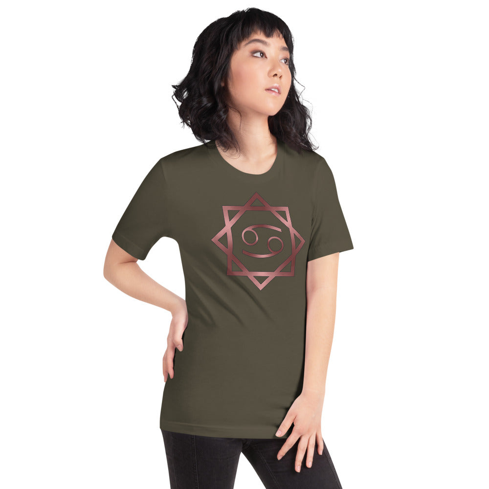 Metallic Zodiac Double-Box - Crimson Cancer - Short-sleeve unisex t-shirt