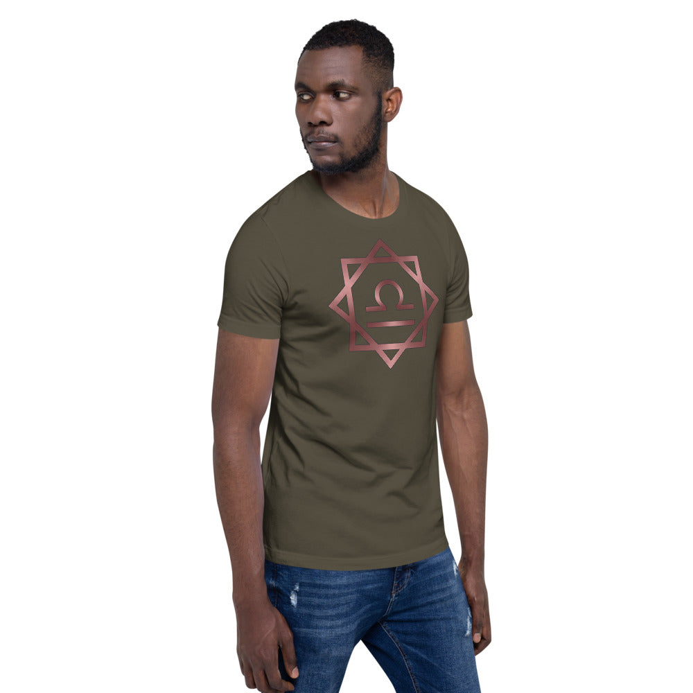 Metallic Zodiac Double-Box - Crimson Libra - Short-sleeve unisex t-shirt