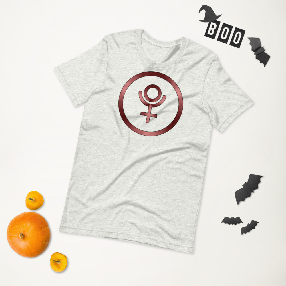 Metallic Zodiac Circle - Crimson Pluto - Short-sleeve unisex t-shirt