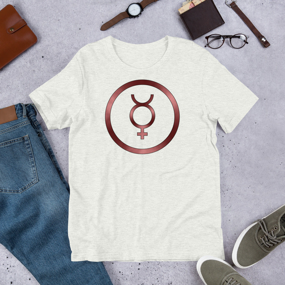 Metallic Zodiac Circle - Crimson Mercury - Short-sleeve unisex t-shirt