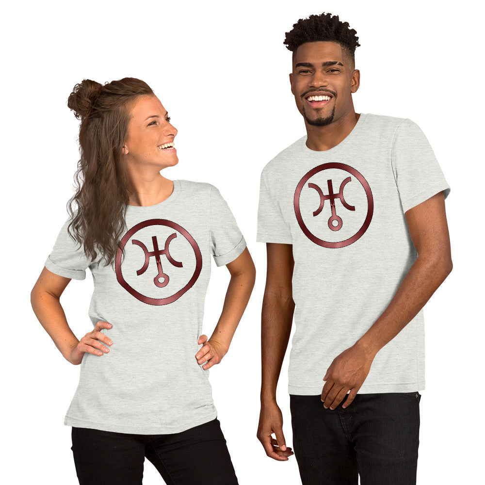 Metallic Zodiac Circle - Crimson Uranus - Short-sleeve unisex t-shirt