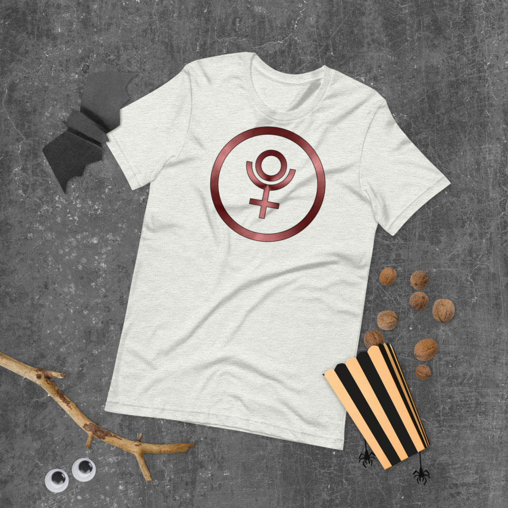 Metallic Zodiac Circle - Crimson Pluto - Short-sleeve unisex t-shirt