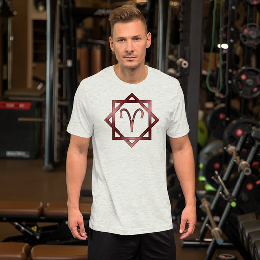 Metallic Zodiac Double-Box - Crimson Aries - Short-sleeve unisex t-shirt