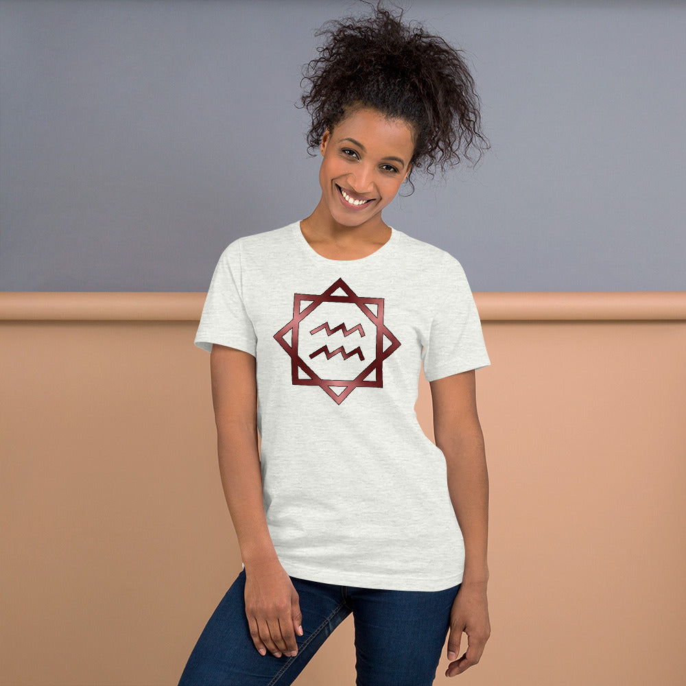 Metallic Zodiac Double-Box - Crimson Aquarius - Short-sleeve unisex t-shirt