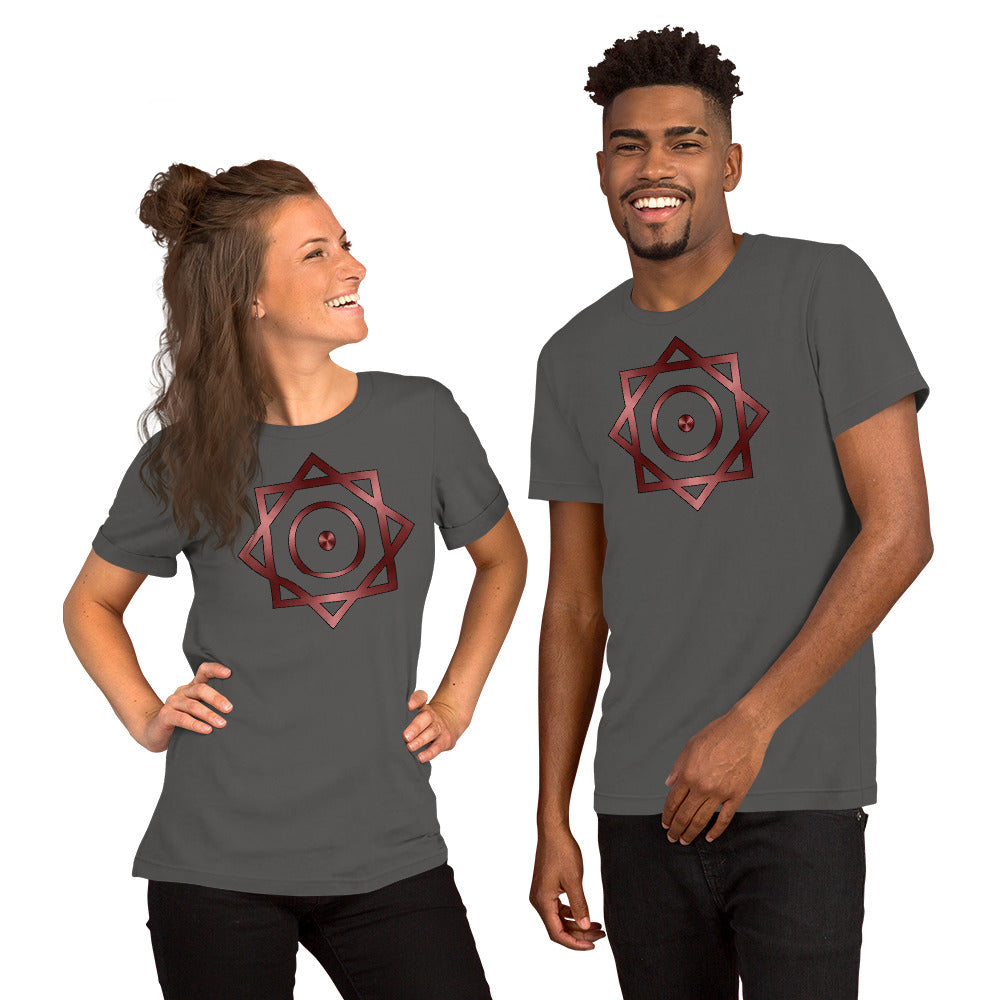 Metallic Zodiac Double-Box - Crimson Sun - Short-sleeve unisex t-shirt