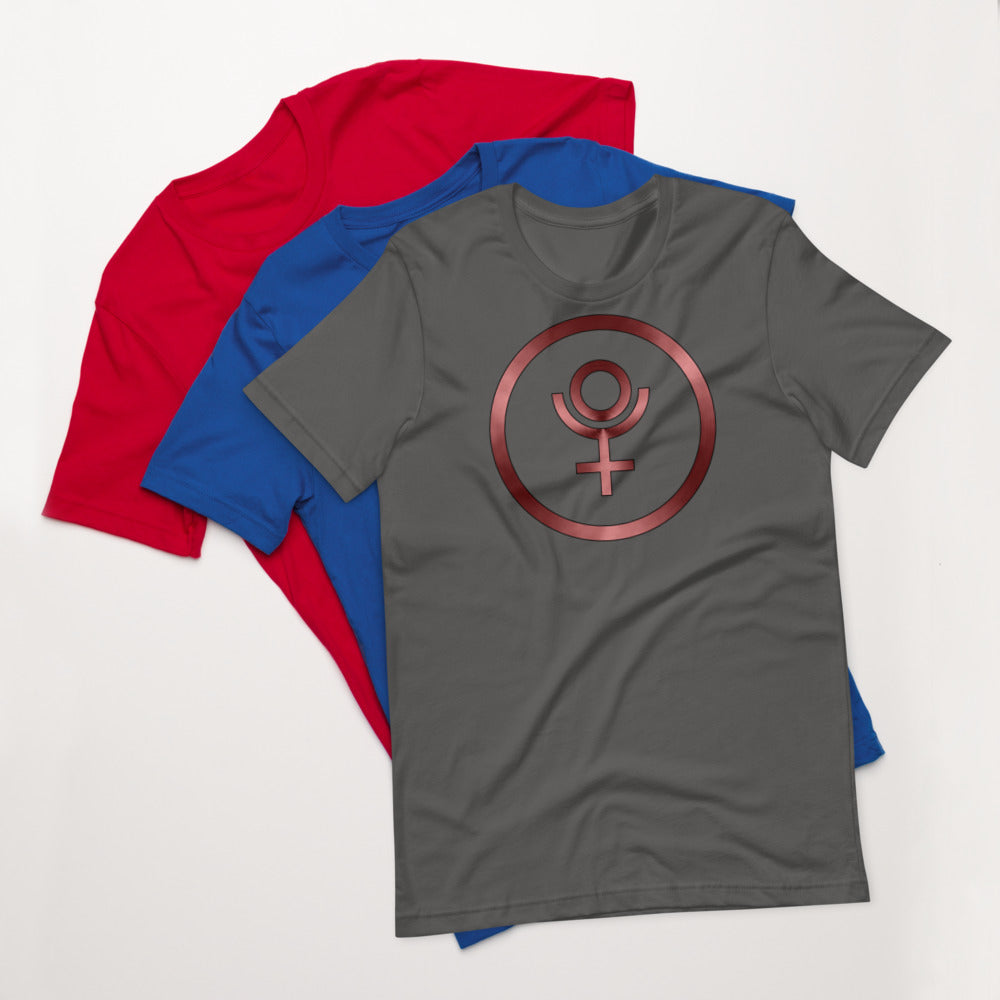 Metallic Zodiac Circle - Crimson Pluto - Short-sleeve unisex t-shirt