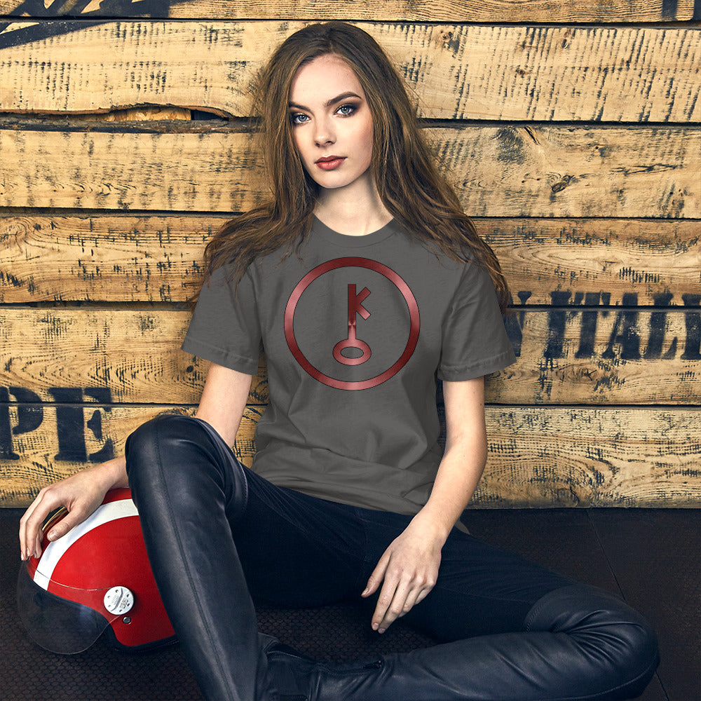 Metallic Zodiac Circle - Crimson Chiron - Short-sleeve unisex t-shirt