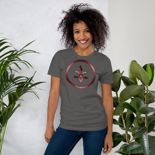 Metallic Zodiac Circle - Crimson Vesta - Short-sleeve unisex t-shirt
