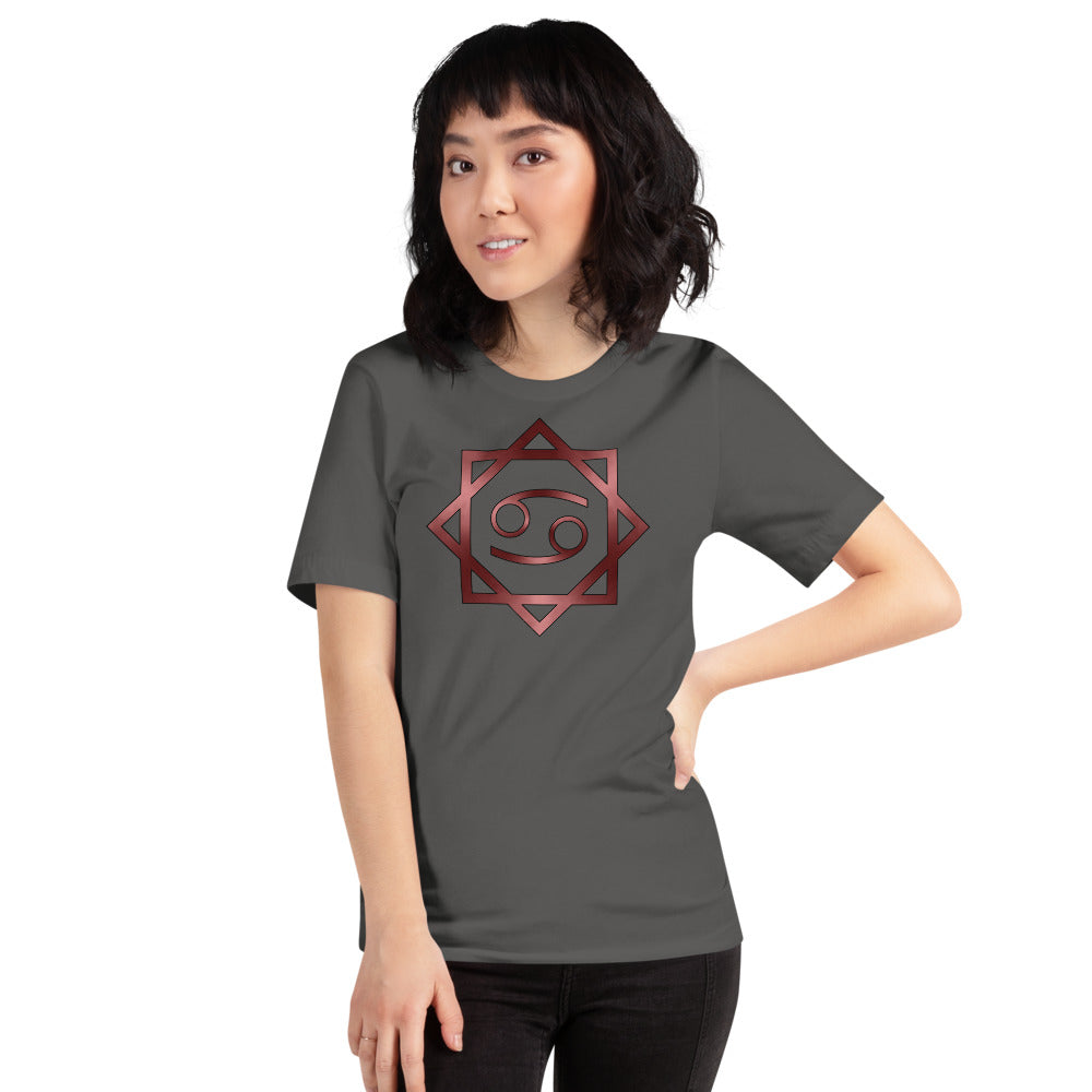 Metallic Zodiac Double-Box - Crimson Cancer - Short-sleeve unisex t-shirt