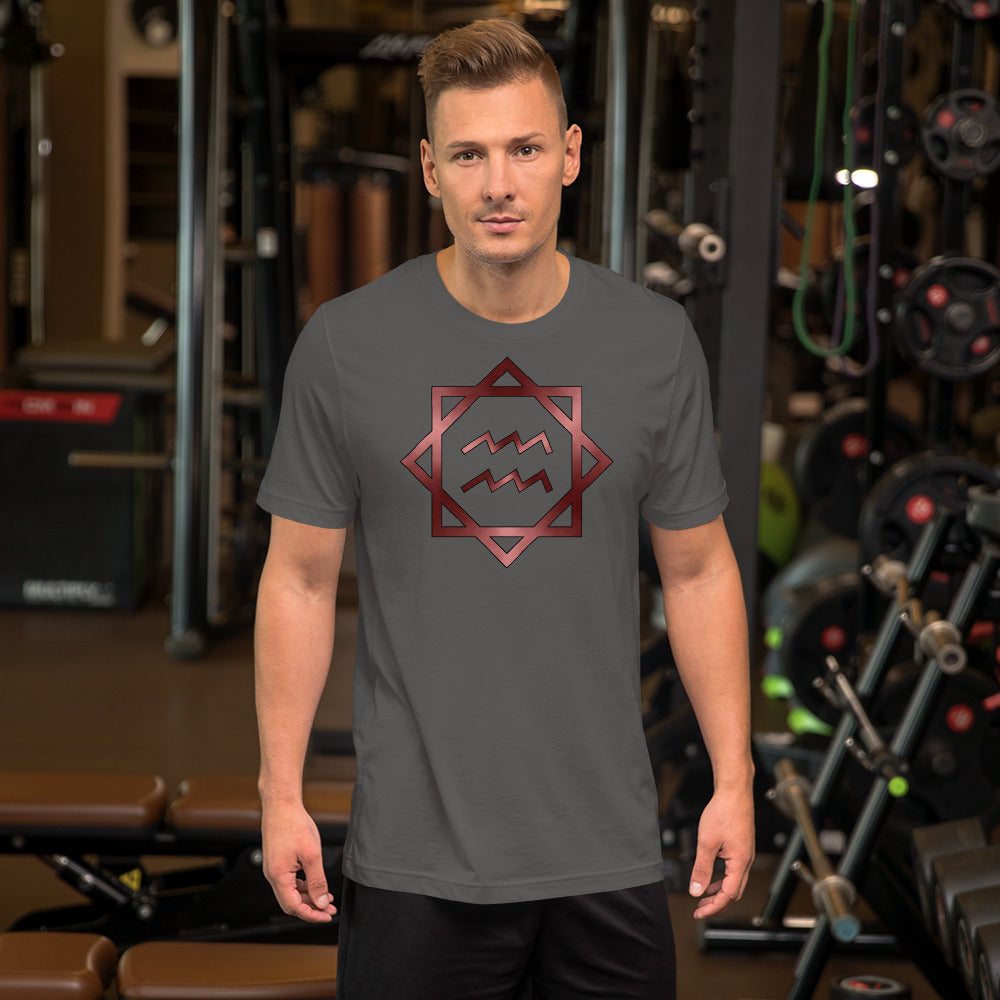 Metallic Zodiac Double-Box - Crimson Aquarius - Short-sleeve unisex t-shirt