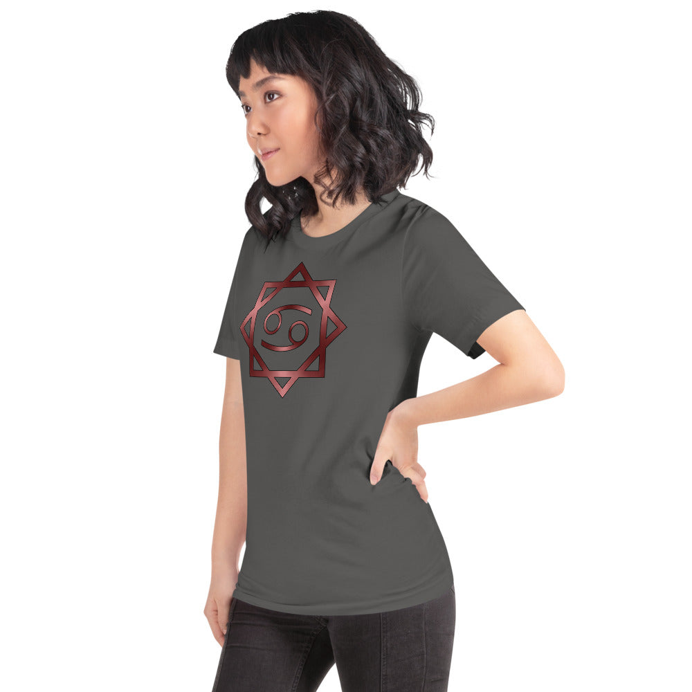 Metallic Zodiac Double-Box - Crimson Cancer - Short-sleeve unisex t-shirt