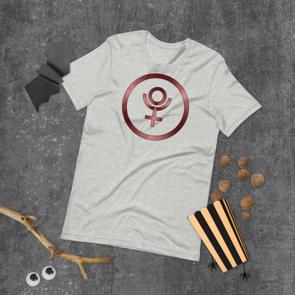 Metallic Zodiac Circle - Crimson Pluto - Short-sleeve unisex t-shirt