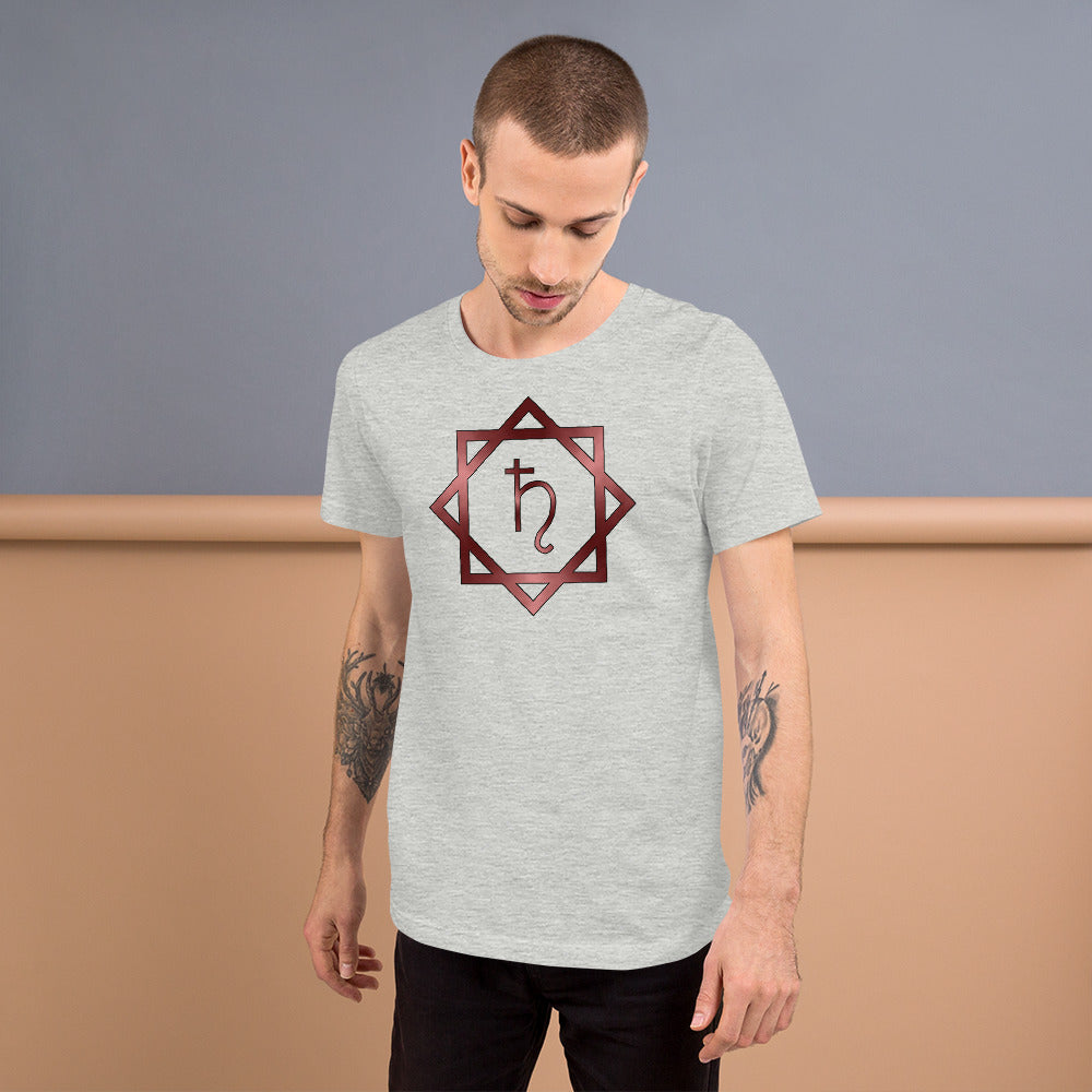 Metallic Zodiac Double-Box - Crimson Saturn - Short-sleeve unisex t-shirt