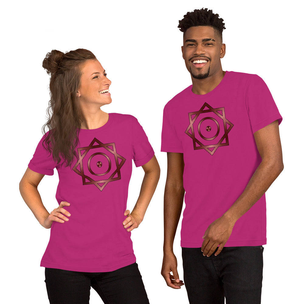 Metallic Zodiac Double-Box - Crimson Sun - Short-sleeve unisex t-shirt