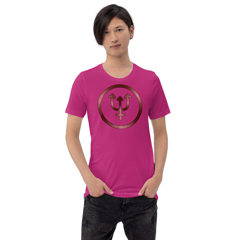 Metallic Zodiac Circle - Crimson Neptune - Short-sleeve unisex t-shirt