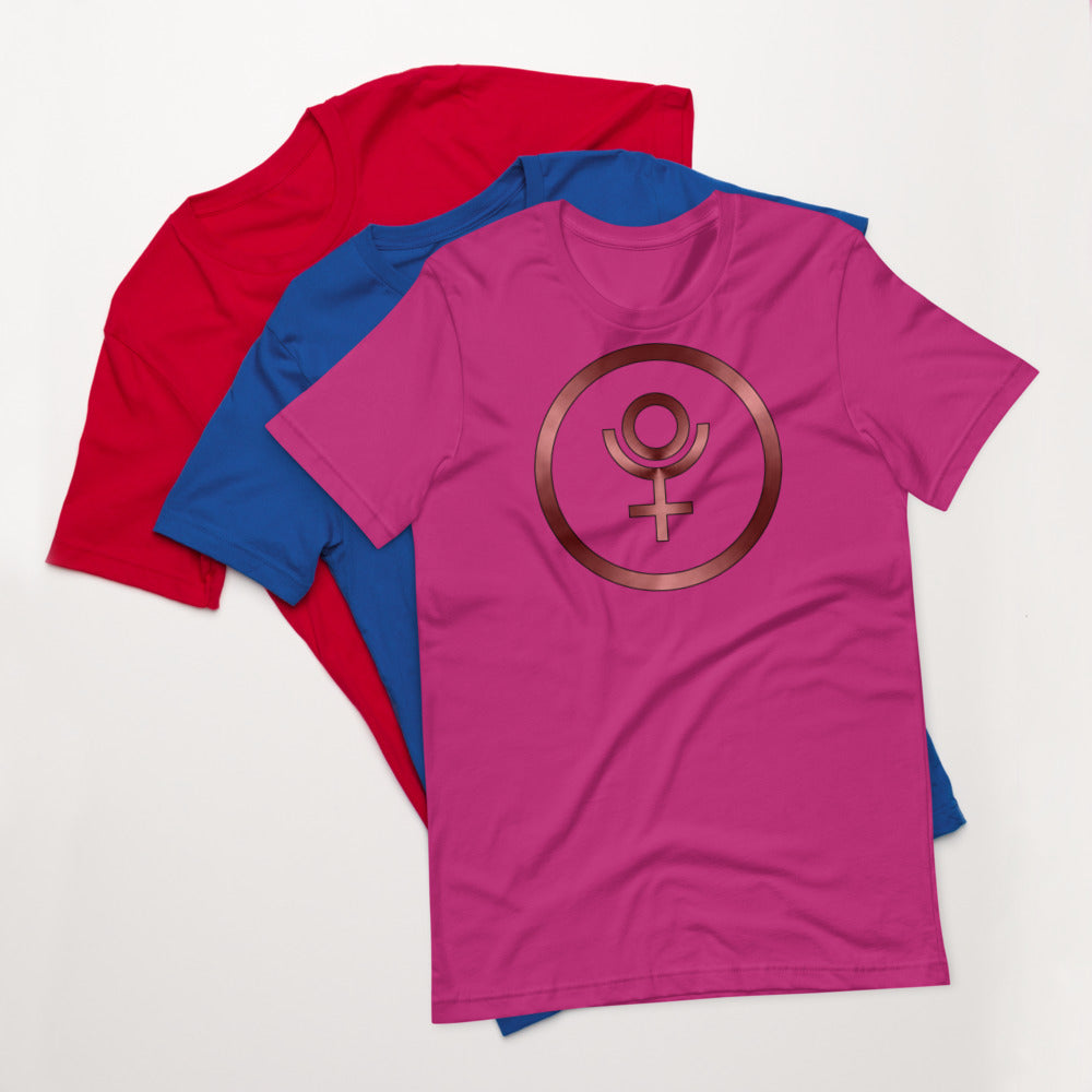 Metallic Zodiac Circle - Crimson Pluto - Short-sleeve unisex t-shirt