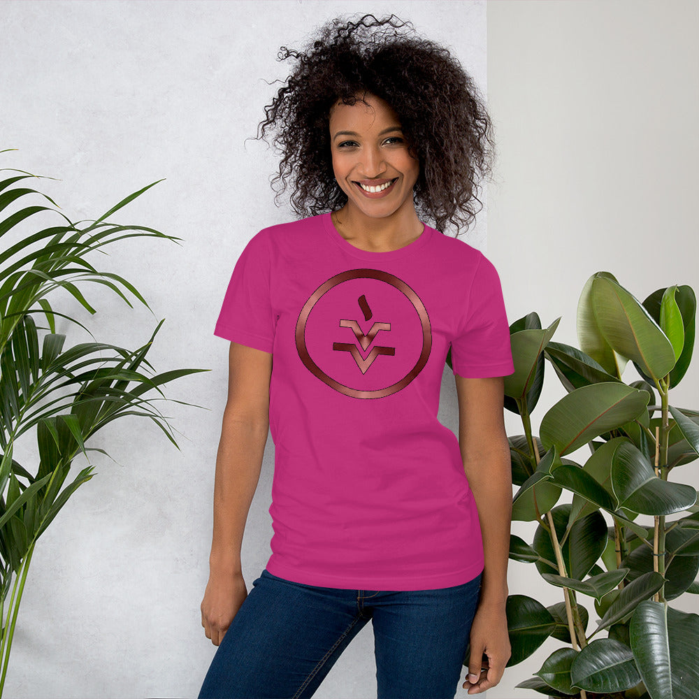 Metallic Zodiac Circle - Crimson Vesta - Short-sleeve unisex t-shirt
