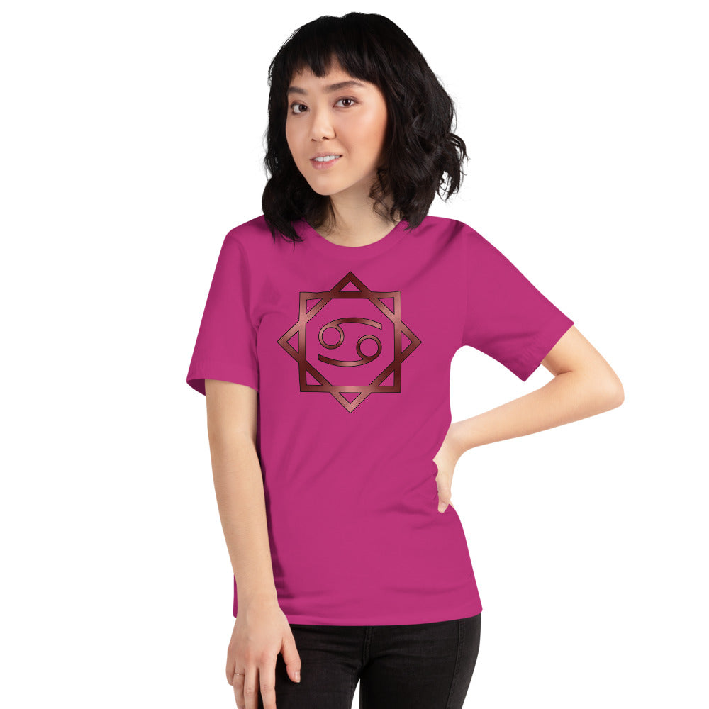 Metallic Zodiac Double-Box - Crimson Cancer - Short-sleeve unisex t-shirt