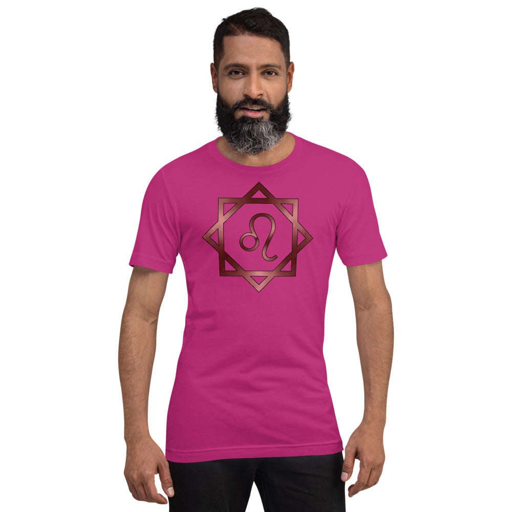 Metallic Zodiac Double-Box - Crimson Leo - Short-sleeve unisex t-shirt