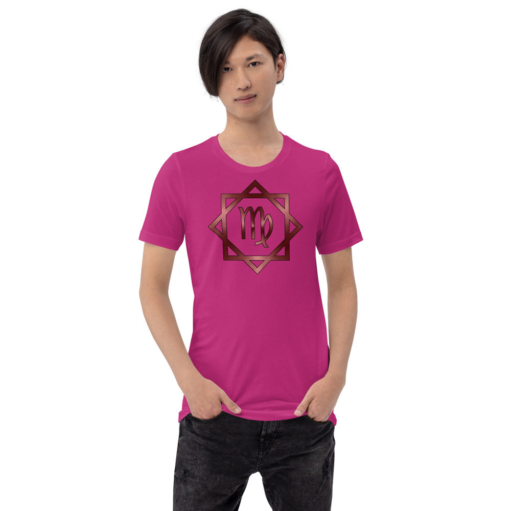 Metallic Zodiac Double-Box - Crimson Virgo - Short-sleeve unisex t-shirt
