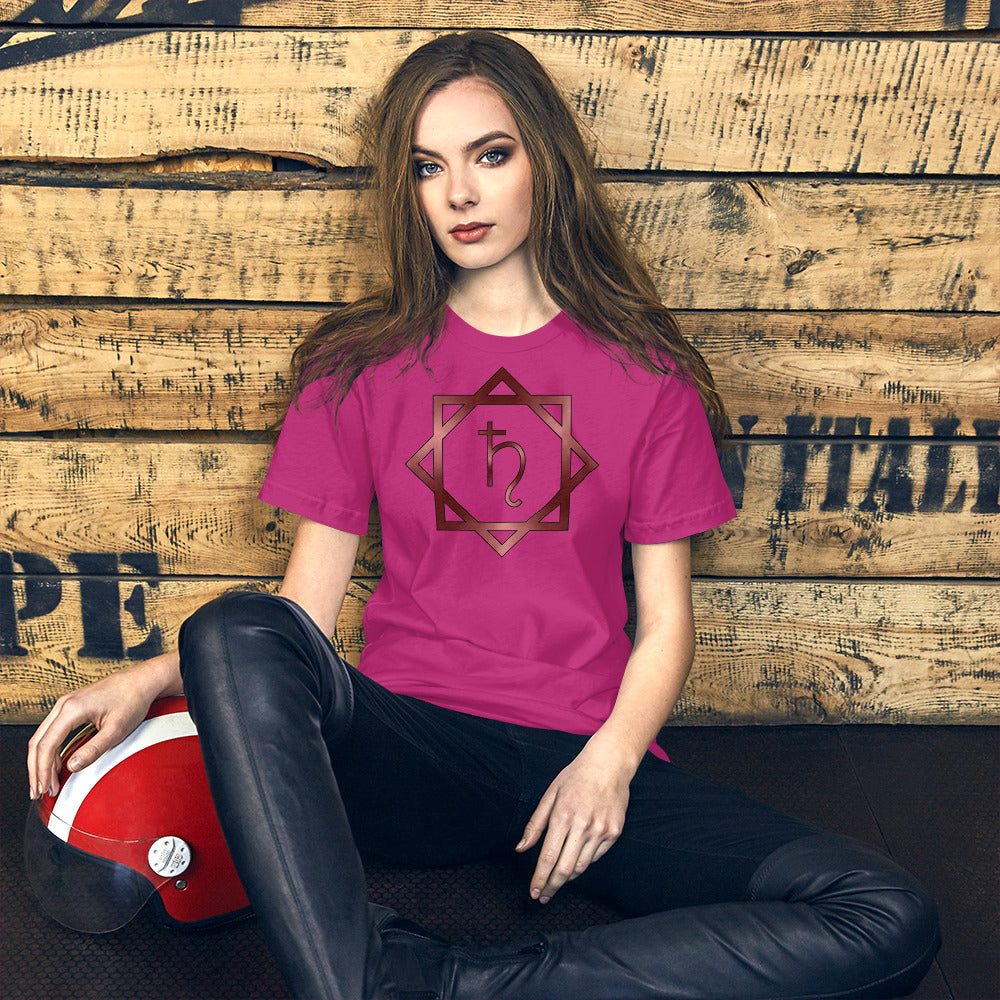 Metallic Zodiac Double-Box - Crimson Saturn - Short-sleeve unisex t-shirt