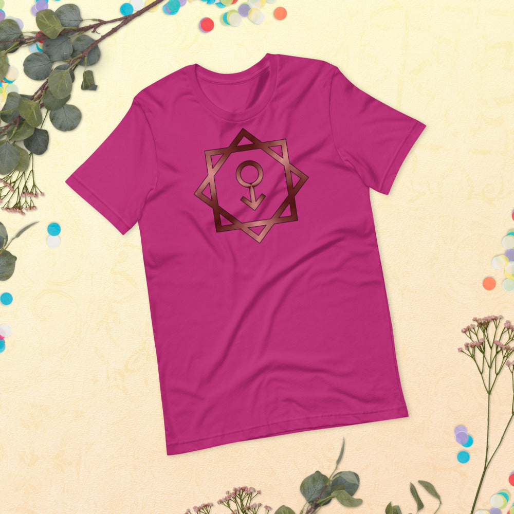Metallic Zodiac Double-Box - Crimson Eris - Short-sleeve unisex t-shirt