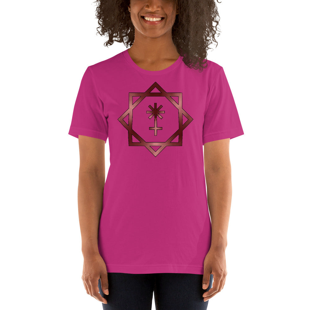 Metallic Zodiac Double-Box - Crimson Juno - Short-sleeve unisex t-shirt