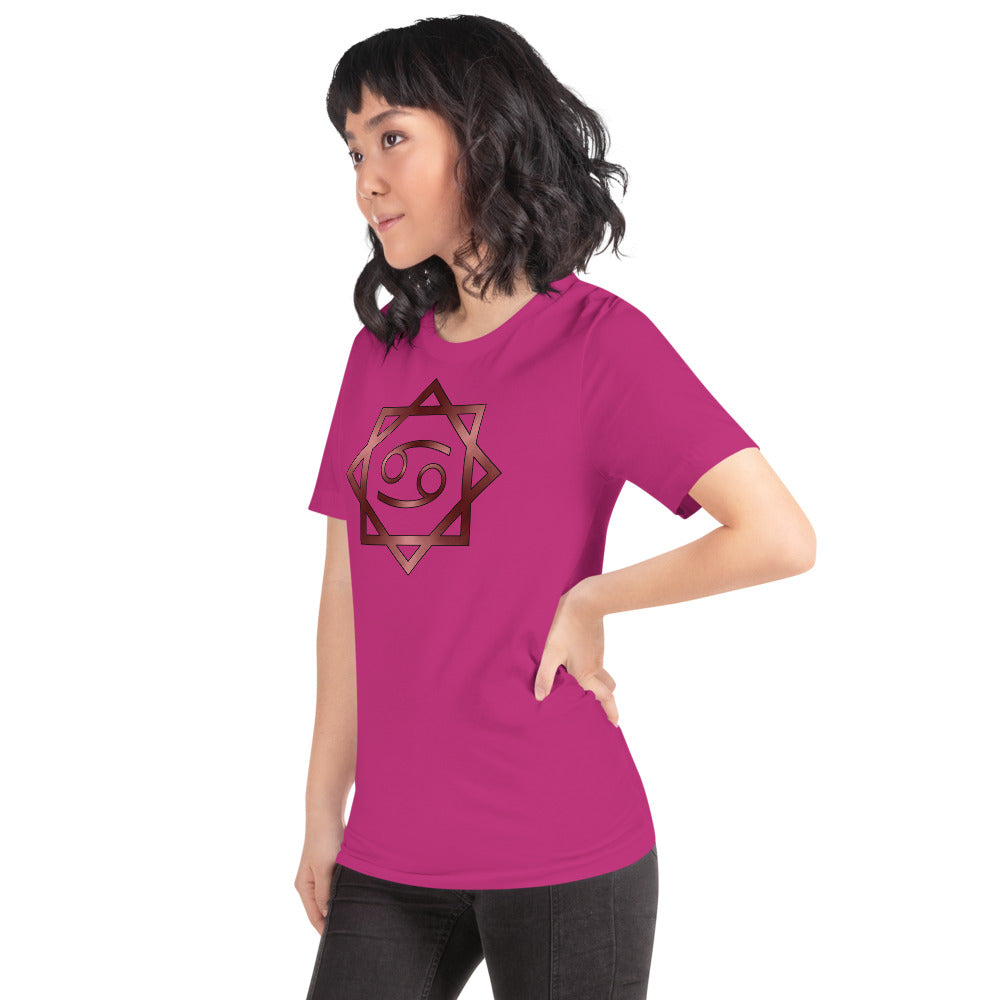 Metallic Zodiac Double-Box - Crimson Cancer - Short-sleeve unisex t-shirt