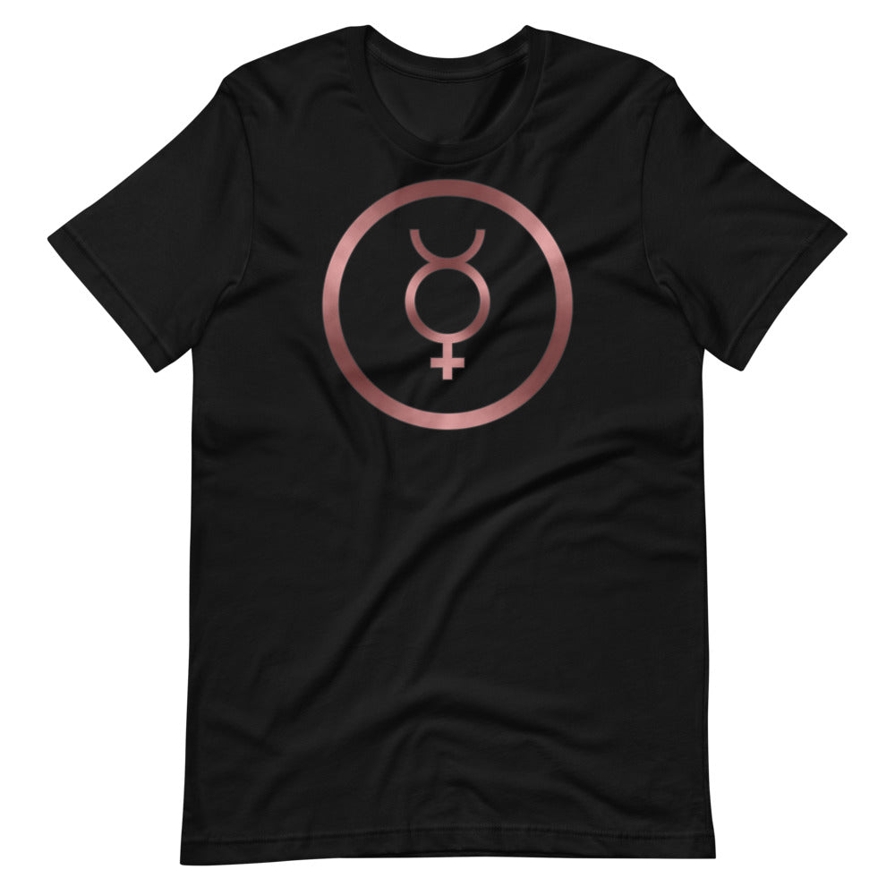 Metallic Zodiac Circle - Crimson Mercury - Short-sleeve unisex t-shirt
