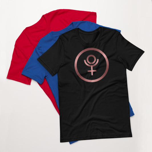 Metallic Zodiac Circle - Crimson Pluto - Short-sleeve unisex t-shirt