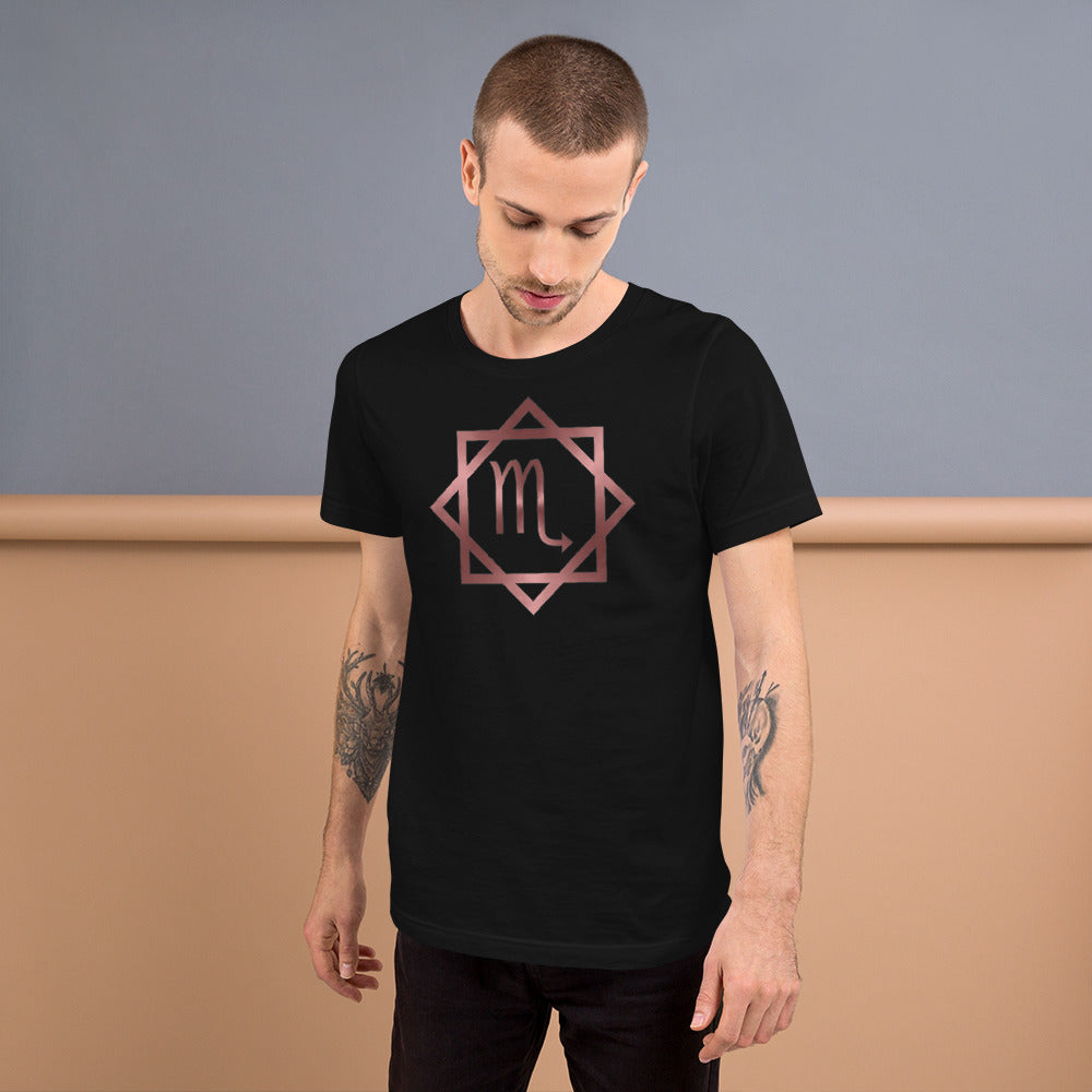 Metallic Zodiac Double-Box - Crimson Scorpio - Short-sleeve unisex t-shirt