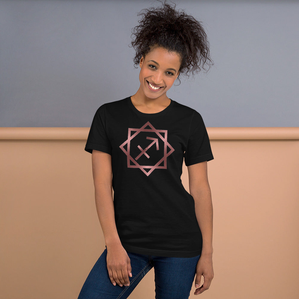 Metallic Zodiac Double-Box - Crimson Sagittarius - Short-sleeve unisex t-shirt