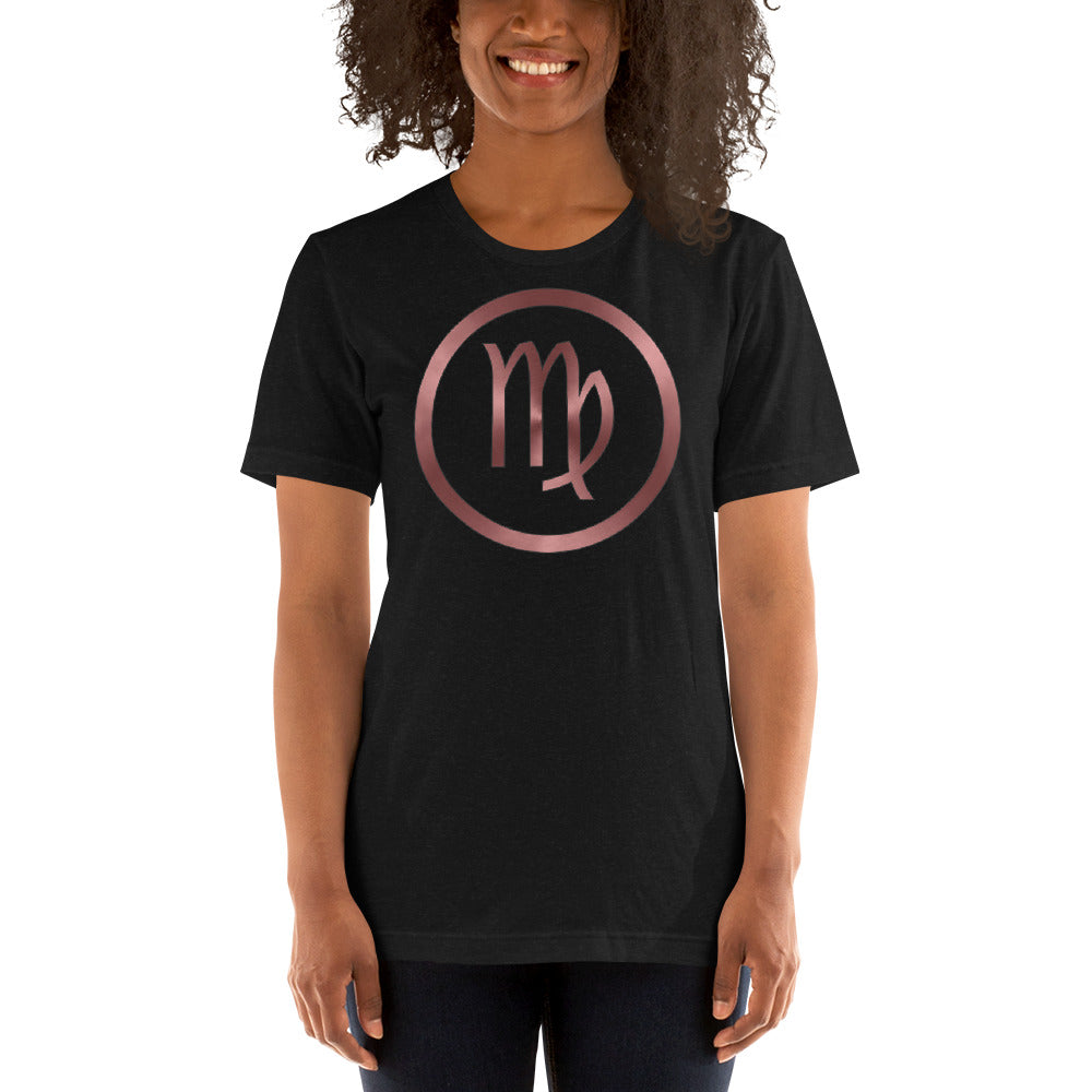 Metallic Zodiac Circle - Crimson Virgo - Short-sleeve unisex t-shirt