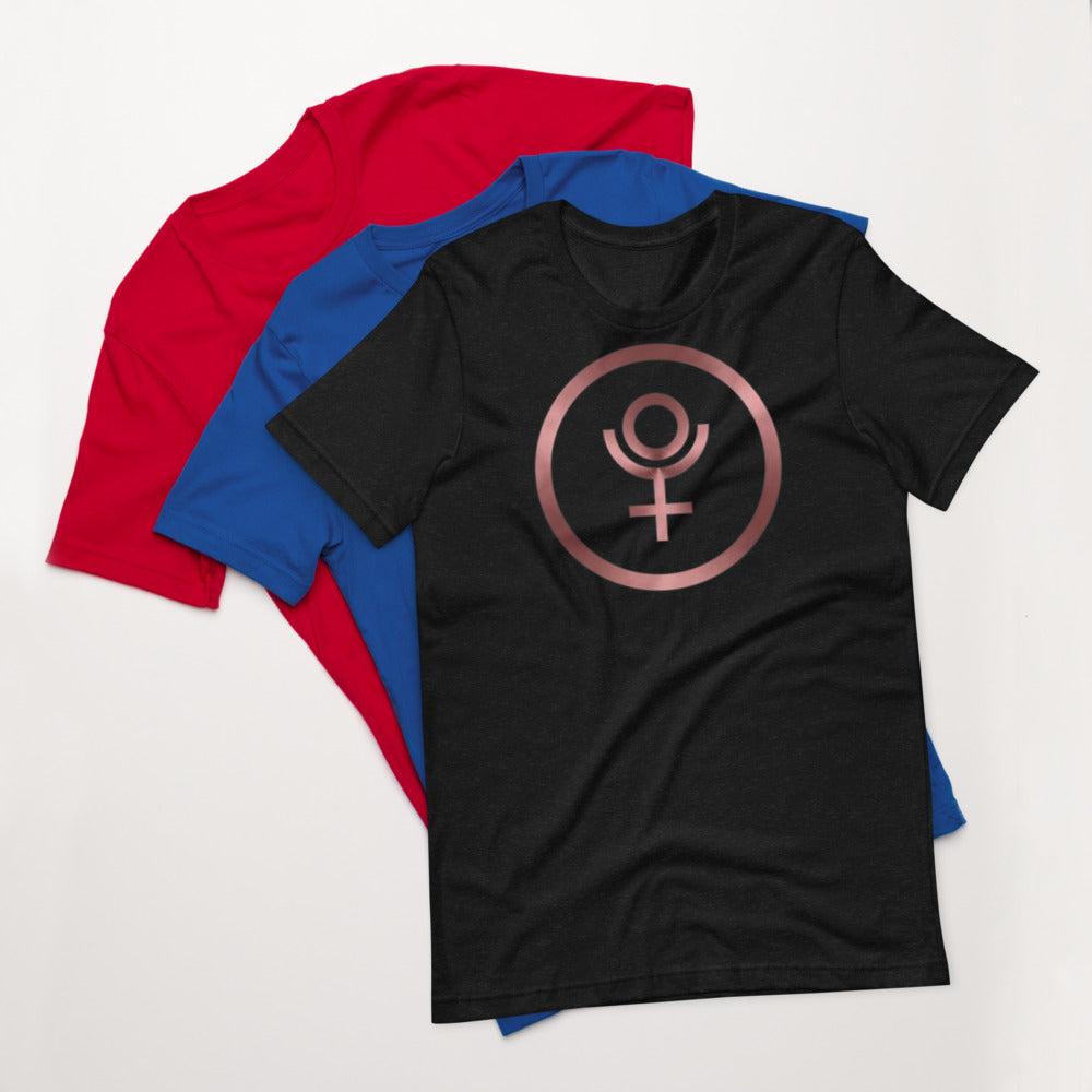 Metallic Zodiac Circle - Crimson Pluto - Short-sleeve unisex t-shirt