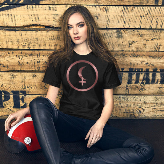 Metallic Zodiac Circle - Crimson Black Moon Lilith - Short-sleeve unisex t-shirt