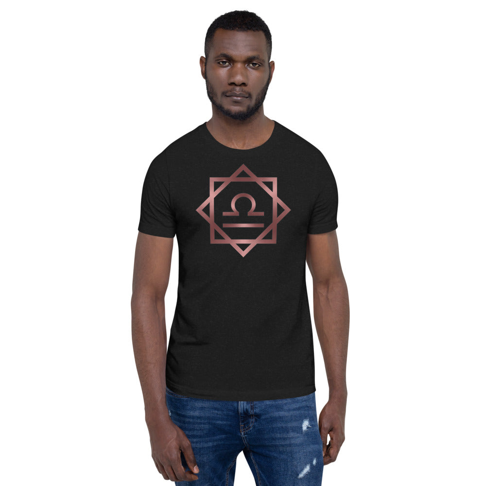 Metallic Zodiac Double-Box - Crimson Libra - Short-sleeve unisex t-shirt