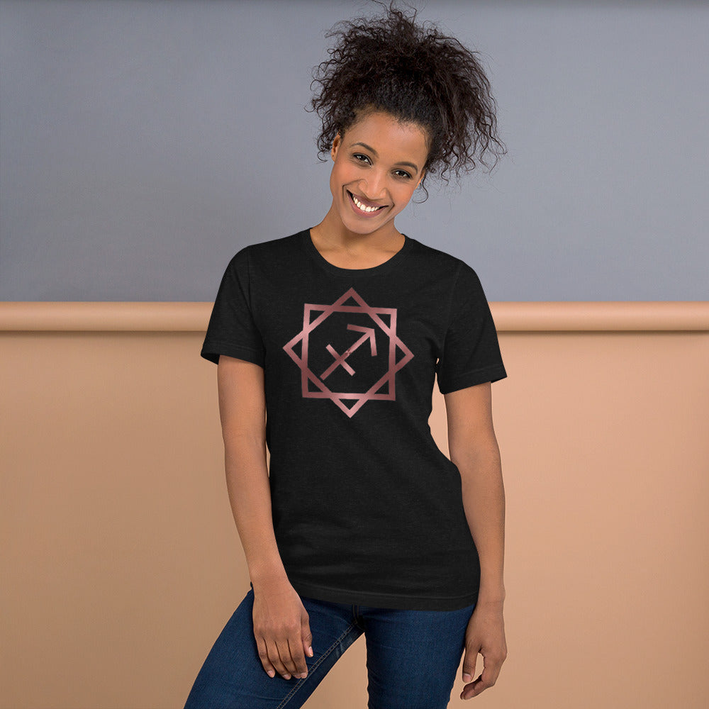 Metallic Zodiac Double-Box - Crimson Sagittarius - Short-sleeve unisex t-shirt