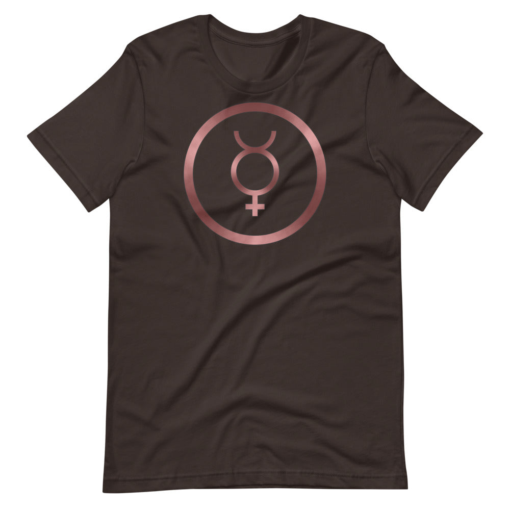 Metallic Zodiac Circle - Crimson Mercury - Short-sleeve unisex t-shirt