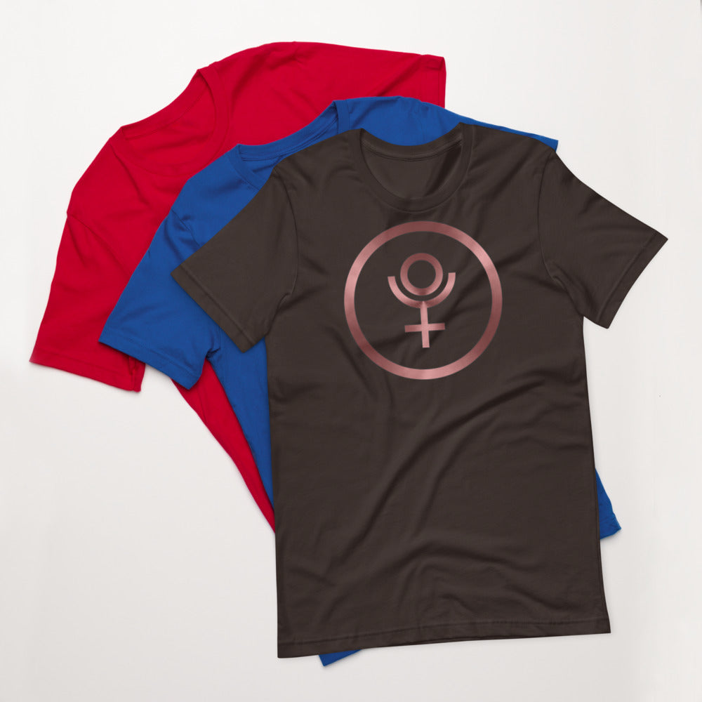 Metallic Zodiac Circle - Crimson Pluto - Short-sleeve unisex t-shirt