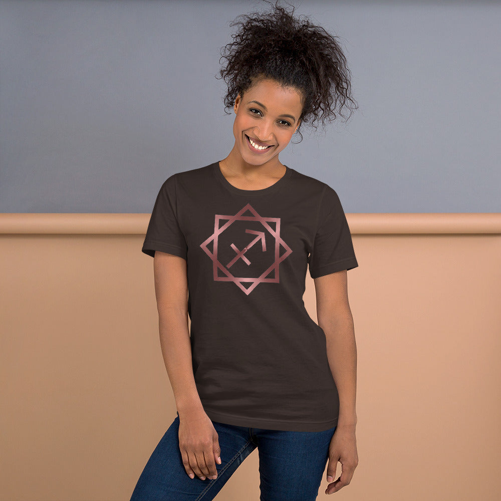Metallic Zodiac Double-Box - Crimson Sagittarius - Short-sleeve unisex t-shirt