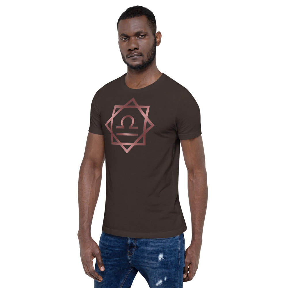 Metallic Zodiac Double-Box - Crimson Libra - Short-sleeve unisex t-shirt