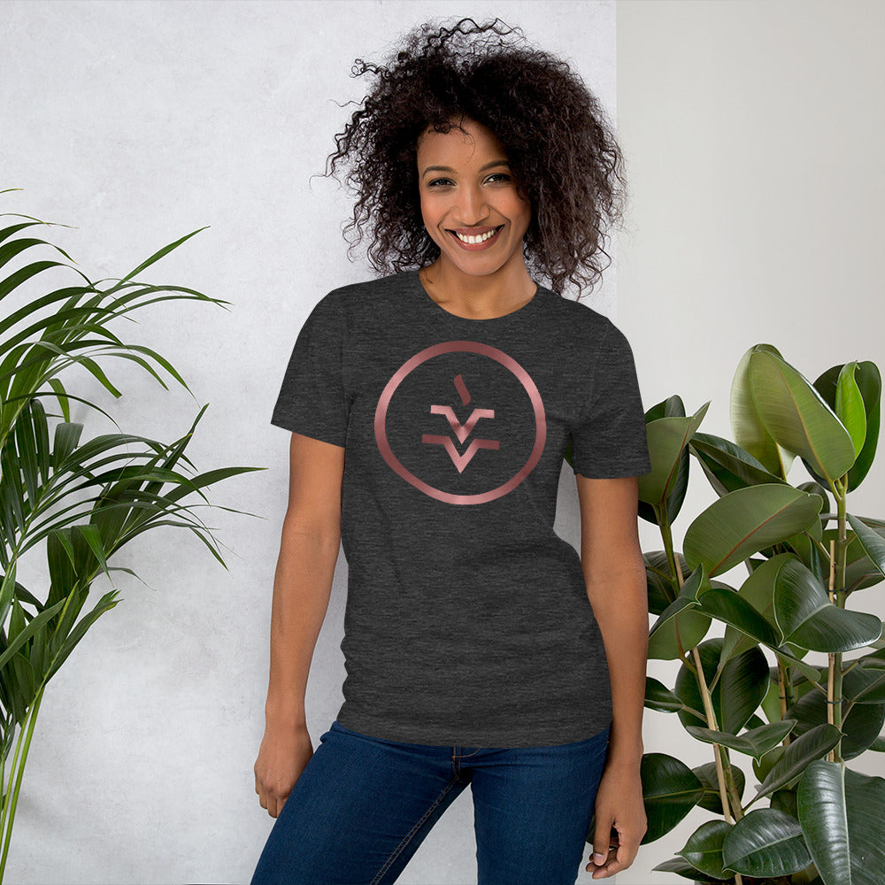 Metallic Zodiac Circle - Crimson Vesta - Short-sleeve unisex t-shirt